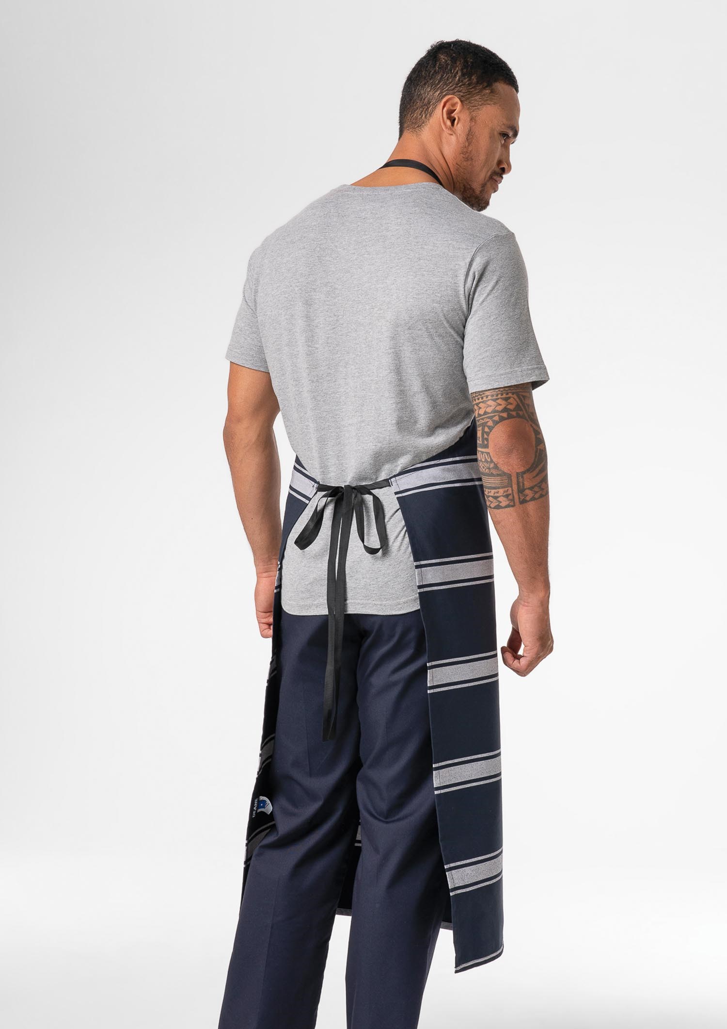 Stripe Bib Apron - navy/white