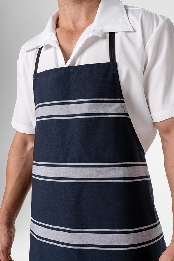 Stripe Bib Apron - navy/white