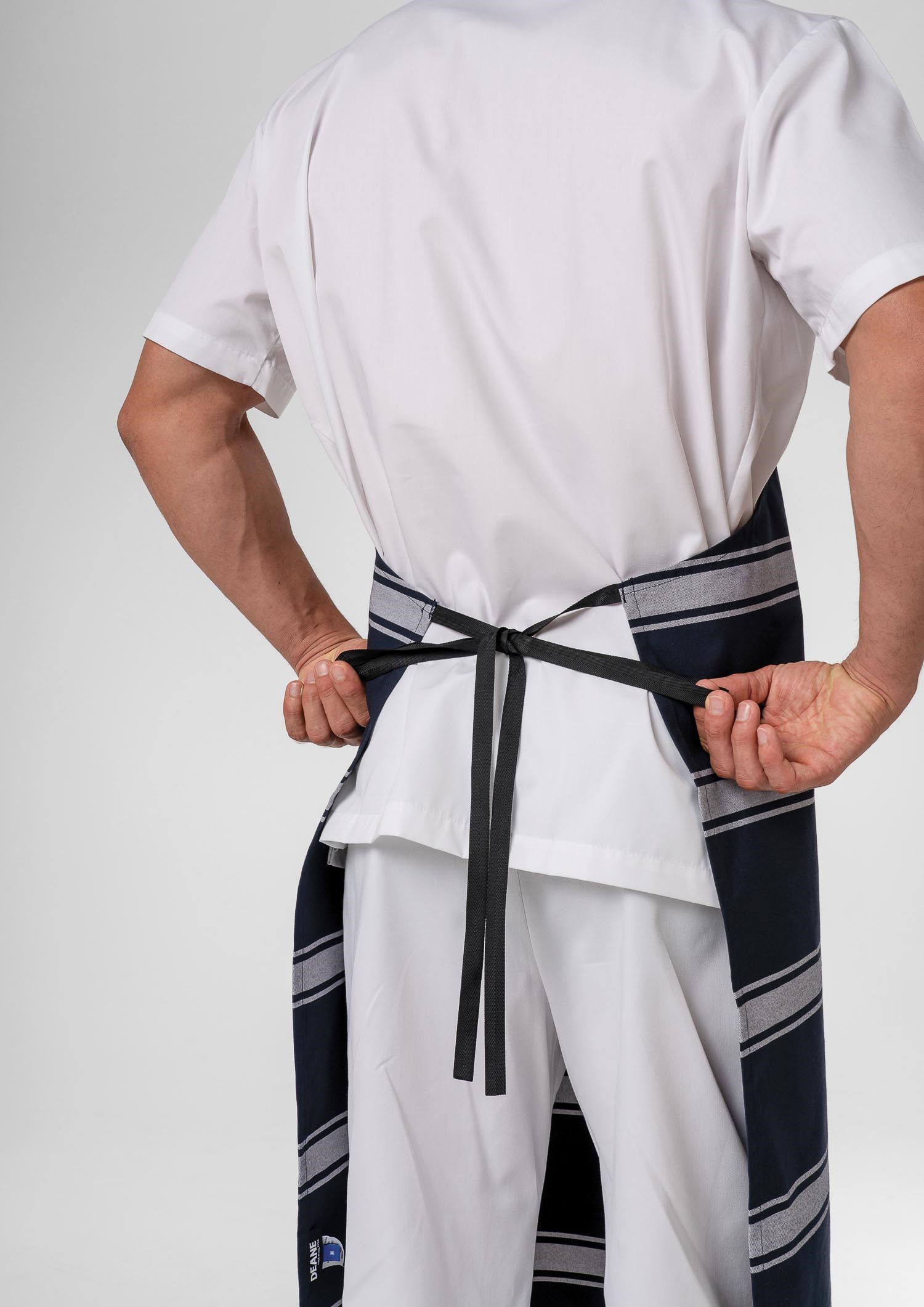 Stripe Bib Apron - navy/white