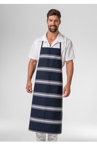 Stripe Bib Apron - navy/white