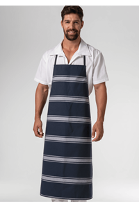 Stripe Bib Apron - navy/white