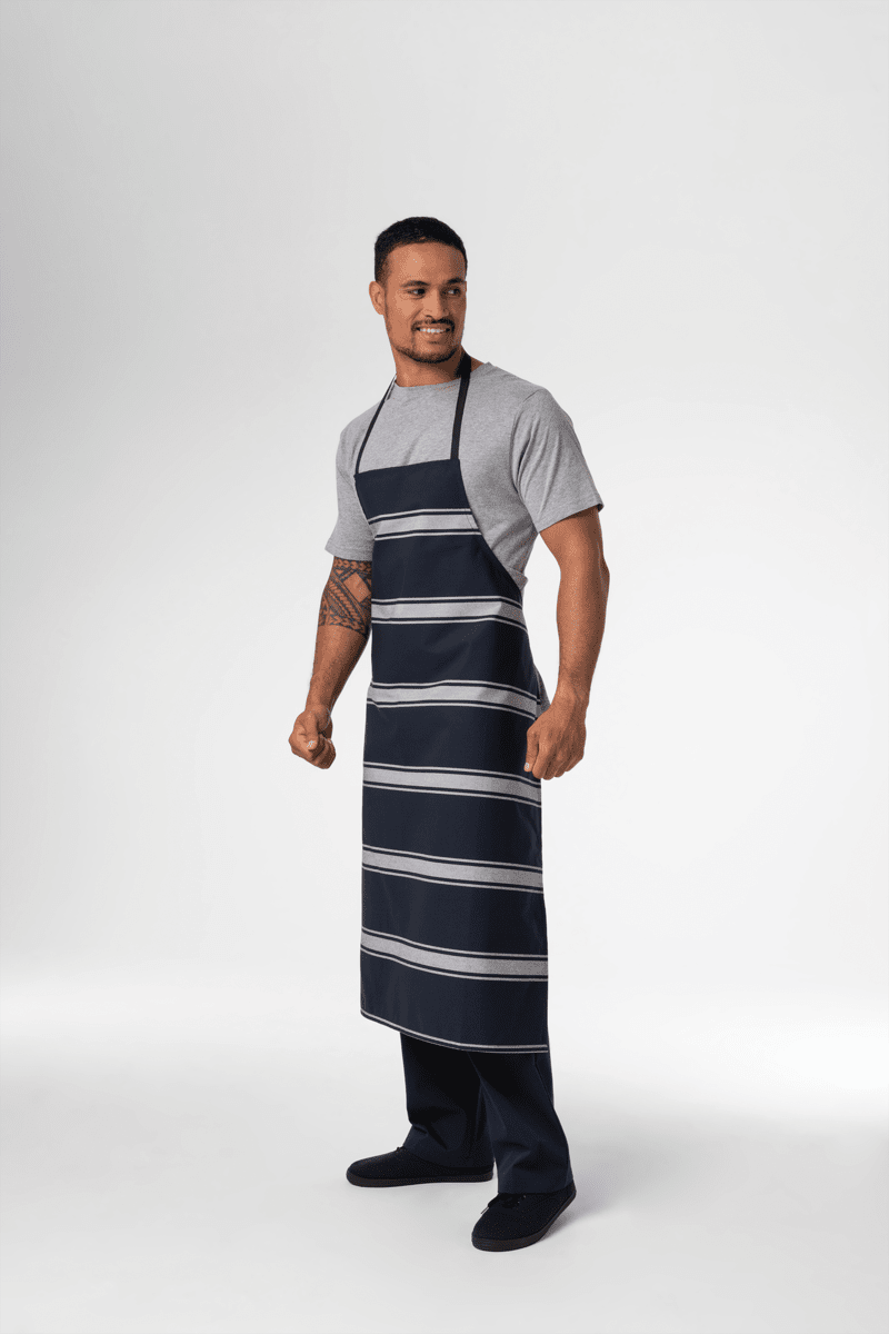 Stripe Bib Apron - navy/white