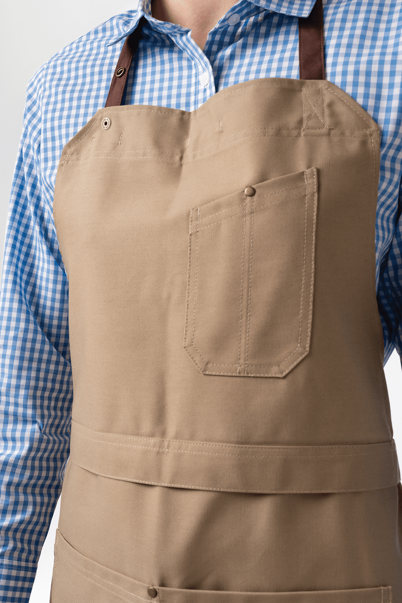 Adaptable Canvas Bib Apron - latte