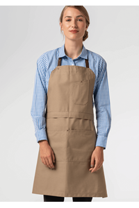 Adaptable Canvas Bib Apron - latte