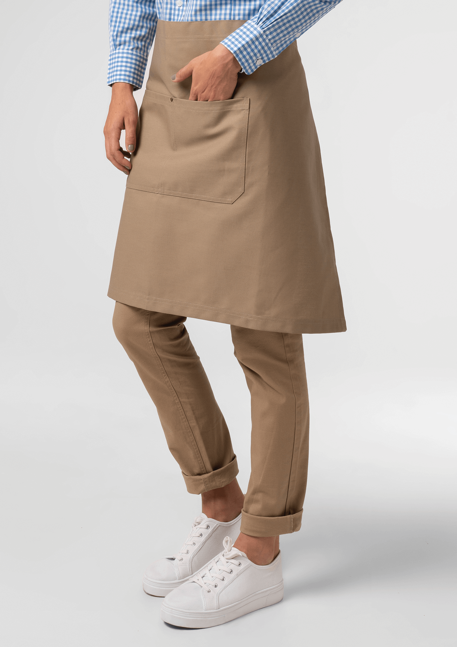 Adaptable Canvas Bib Apron - latte