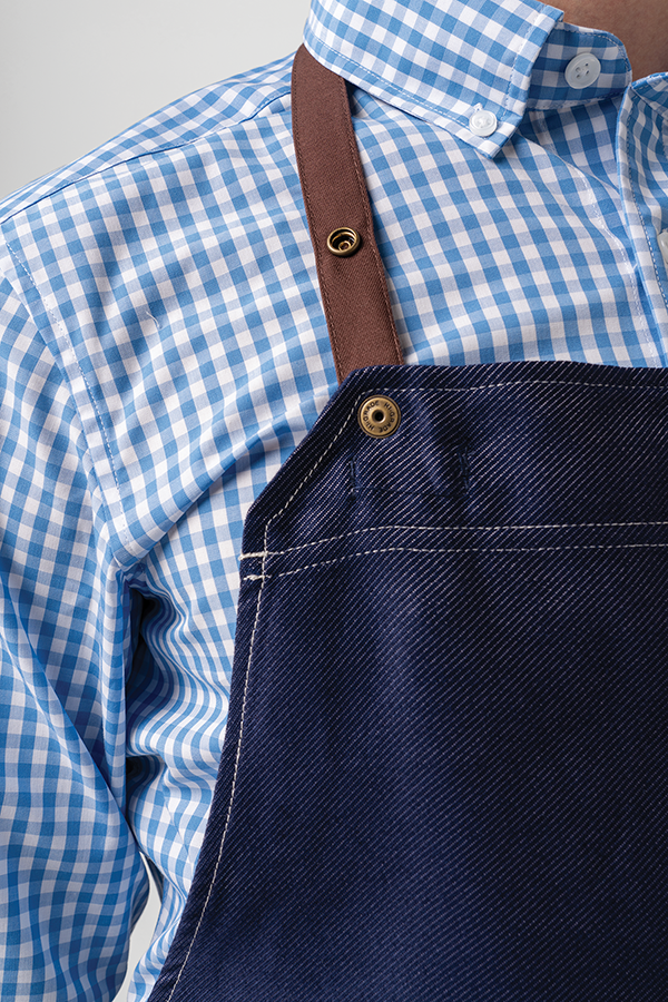 Adaptable Denim Bib Apron - indigo