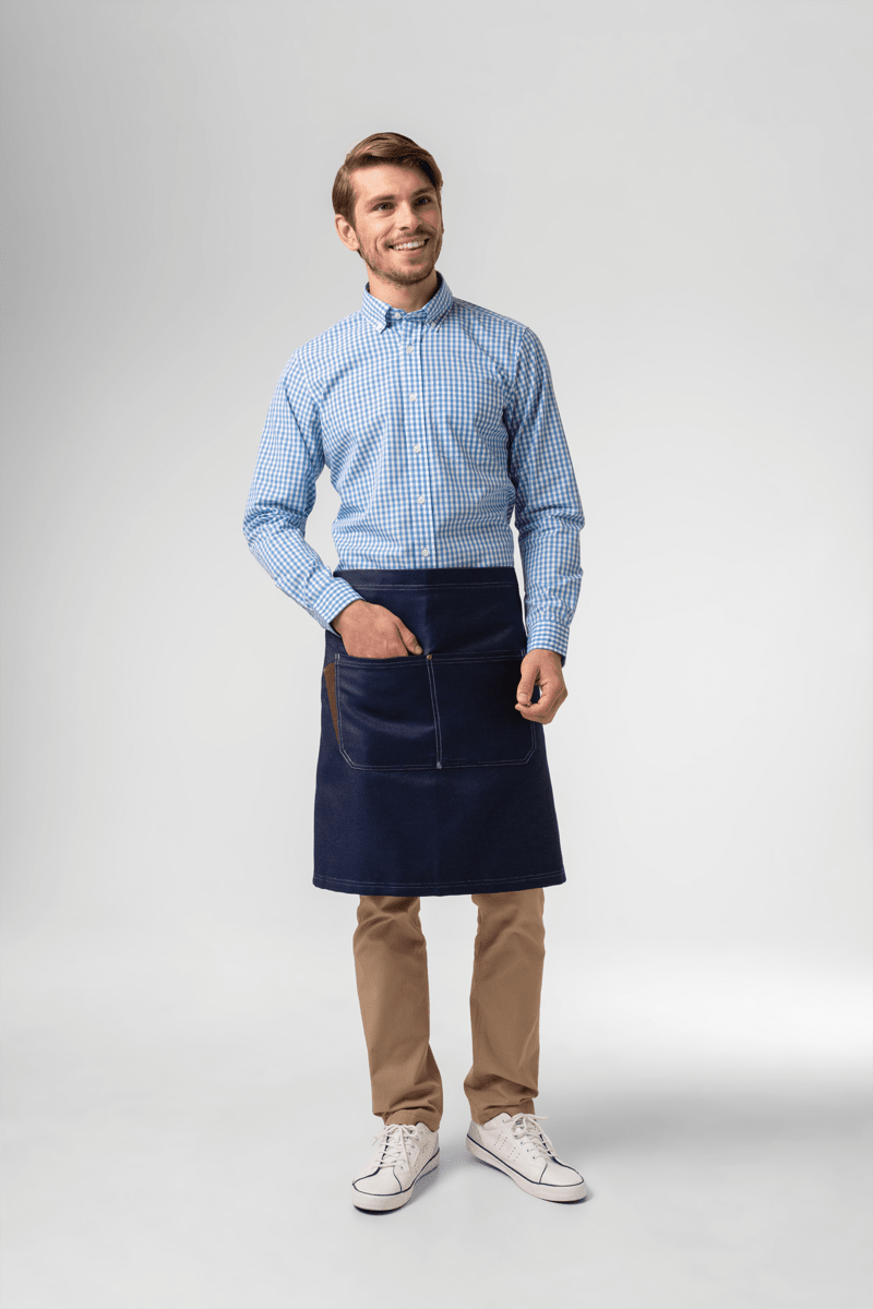 Adaptable Denim Bib Apron - indigo