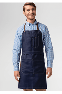 Adaptable Denim Bib Apron - indigo