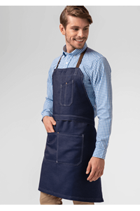 Adaptable Denim Bib Apron - indigo