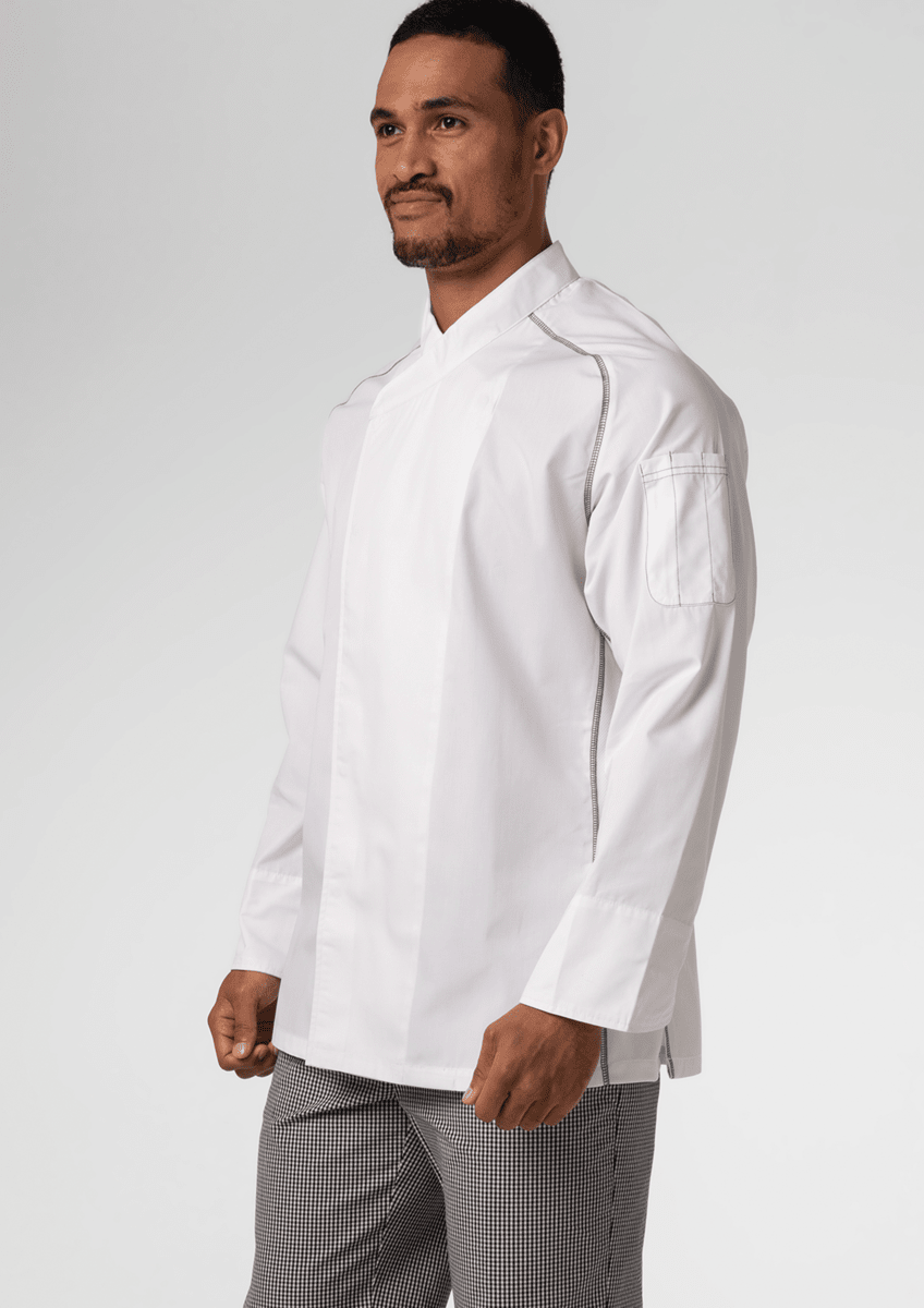 Flex Long Sleeve Chef Jacket - white