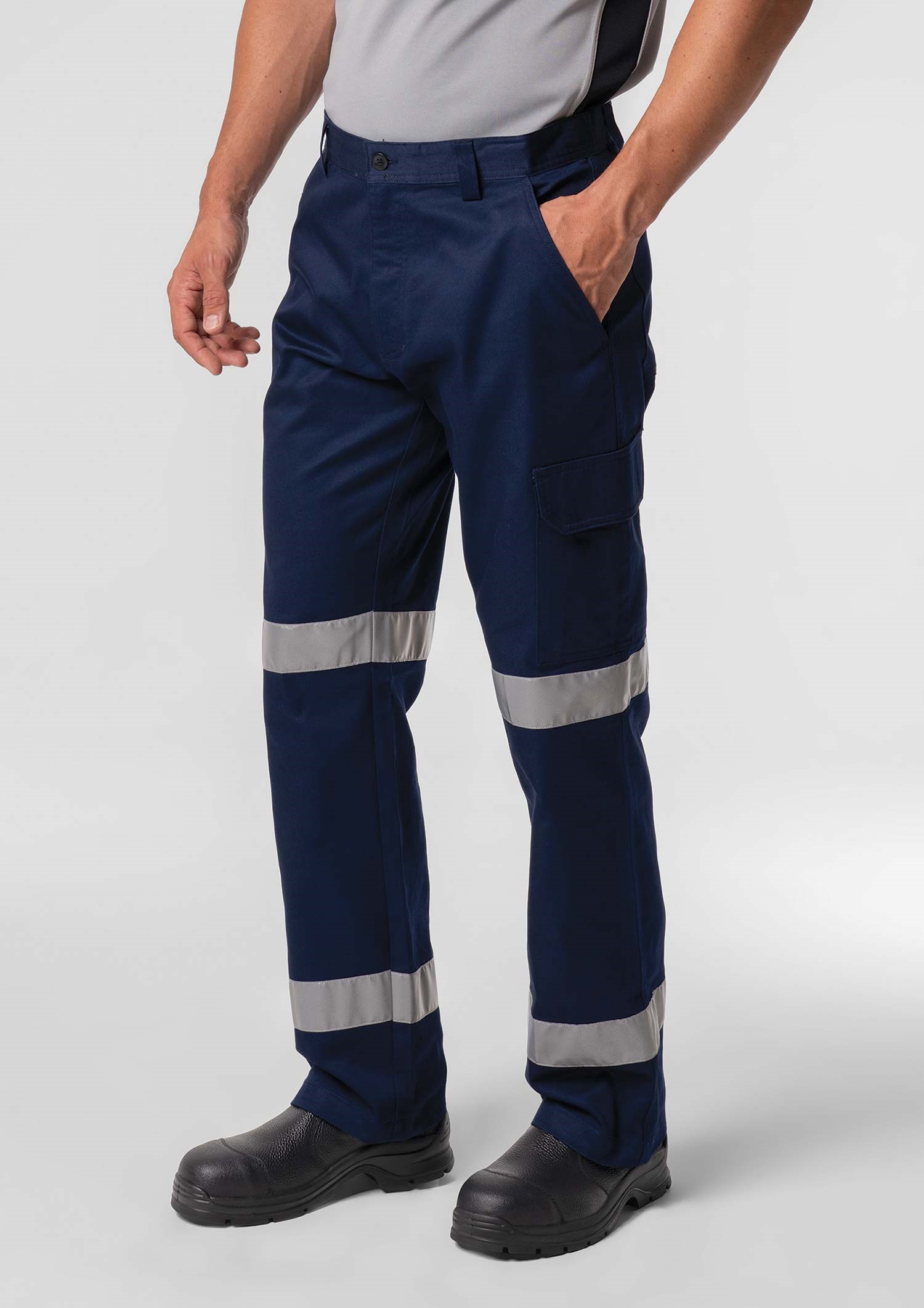 Stability Men's Cotton Cargo Taped Pant - navy