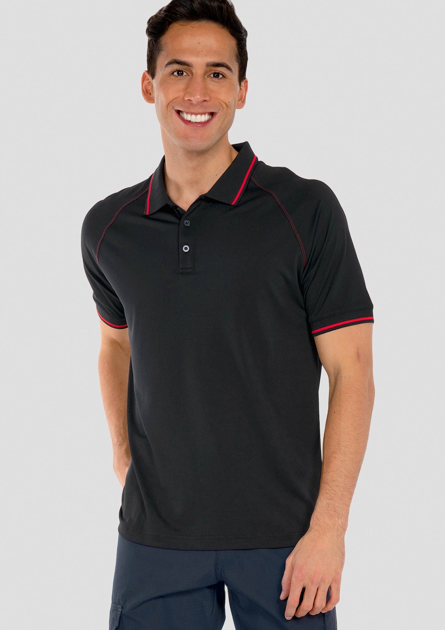 Forest Men's Polo - black/red