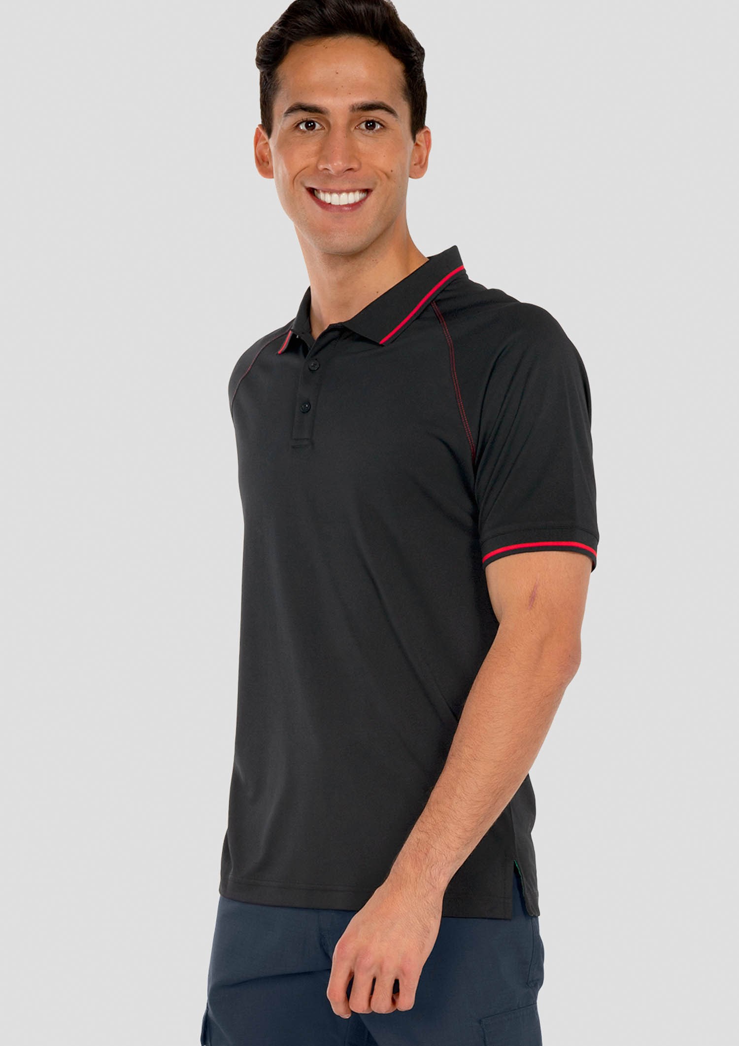 Forest Men's Polo - black/red