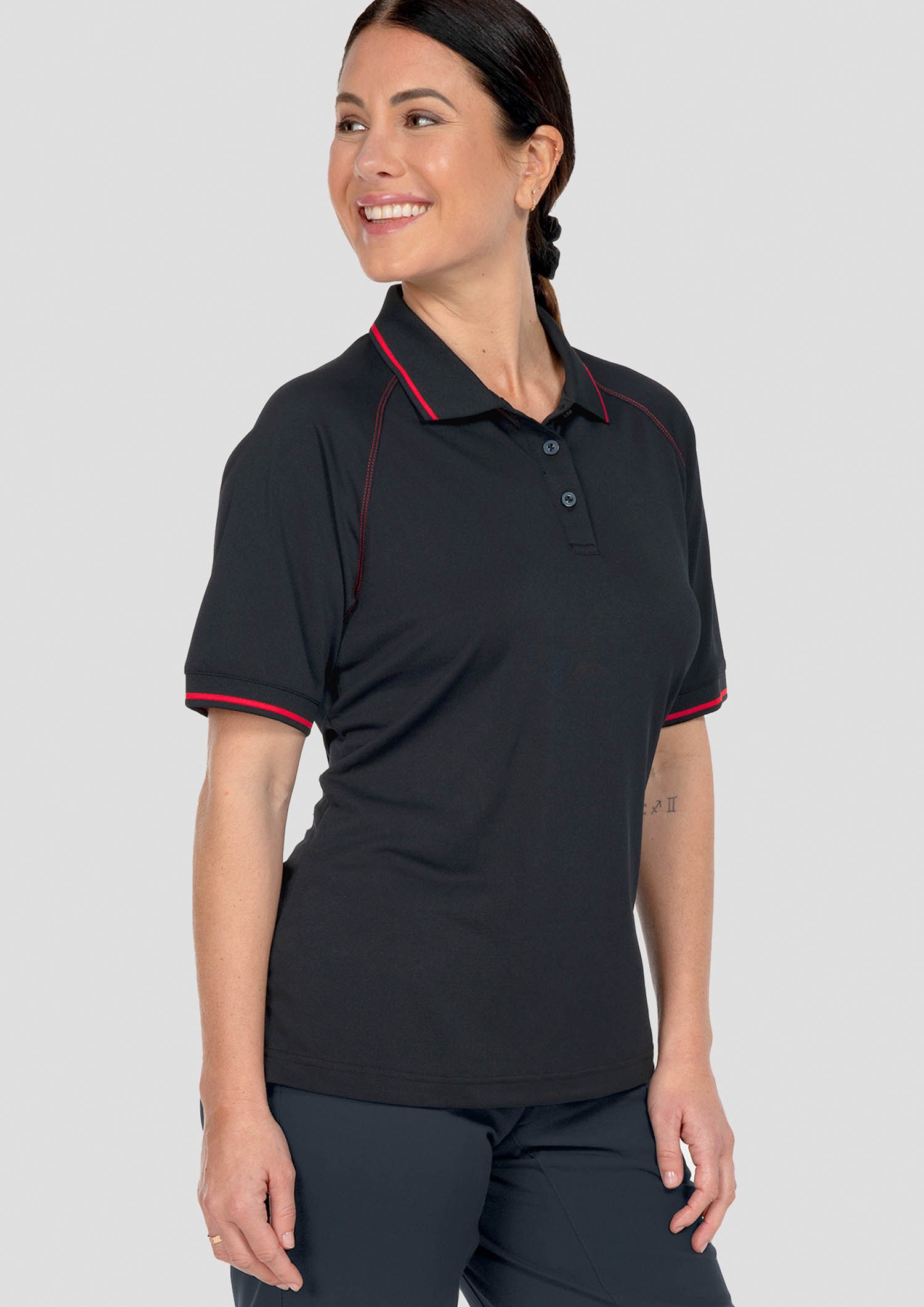 Forest Women's Polo - black/red