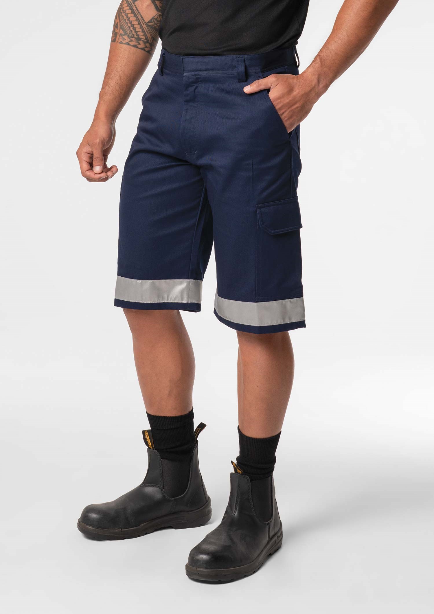 Stability Men's Cargo Short With Tape - navy