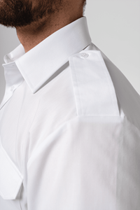 Men's Short Sleeve Epaulette Shirt - white