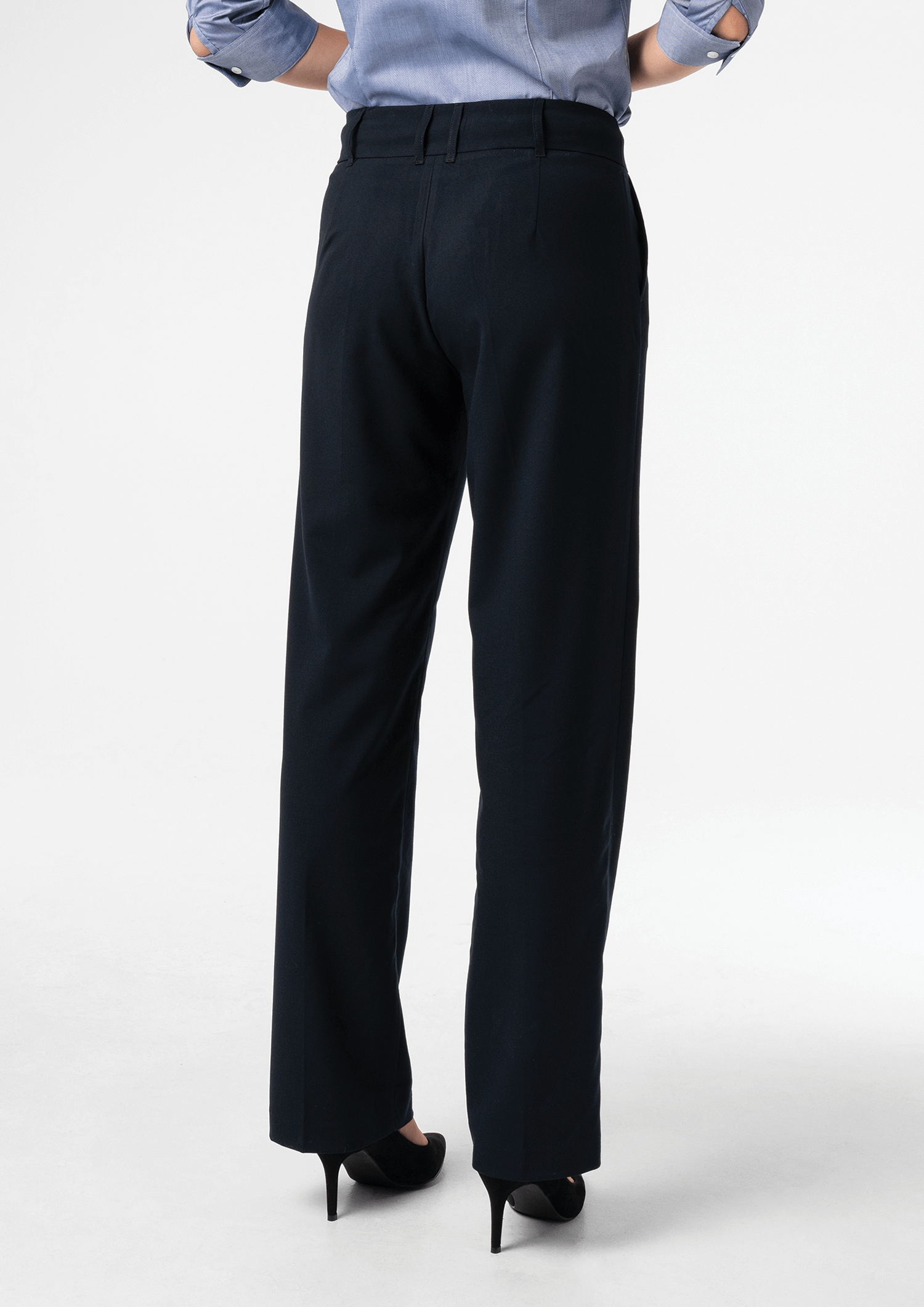 Ava Women's Flat Front Pant - navy