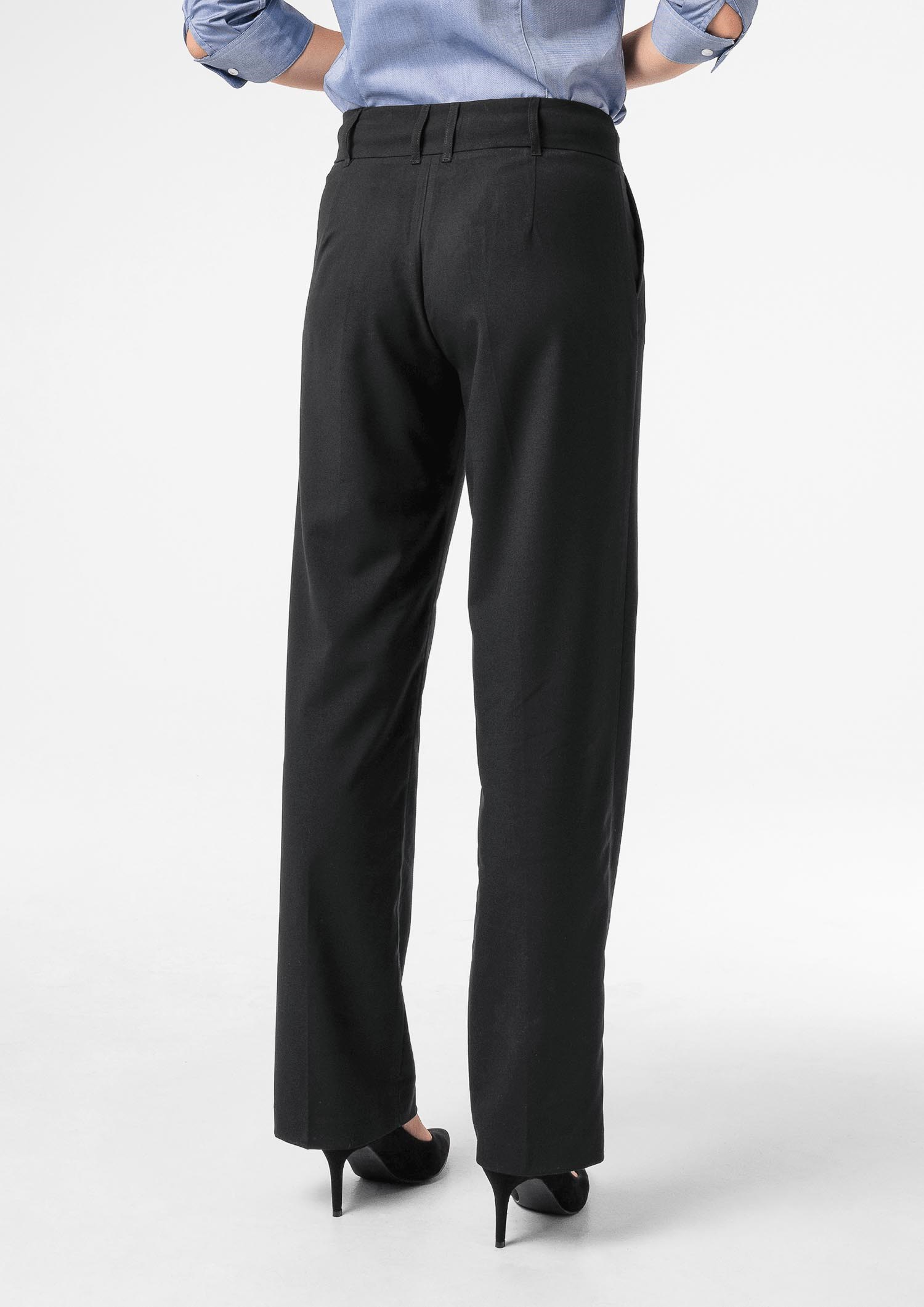 Ava Women's Flat Front Pant - black