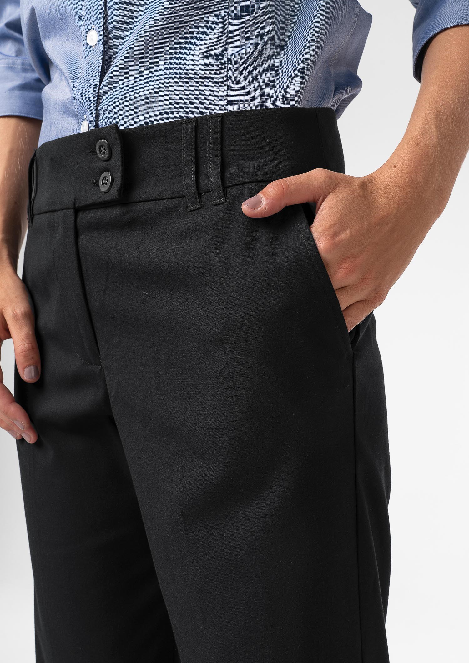 Ava Women's Flat Front Pant - black