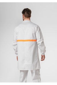 Food Dustcoat With Contrast Trim - white/orange
