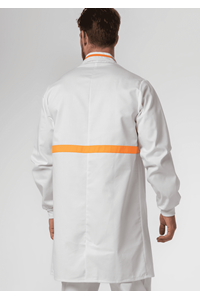 Food Dustcoat With Contrast Trim - white/orange