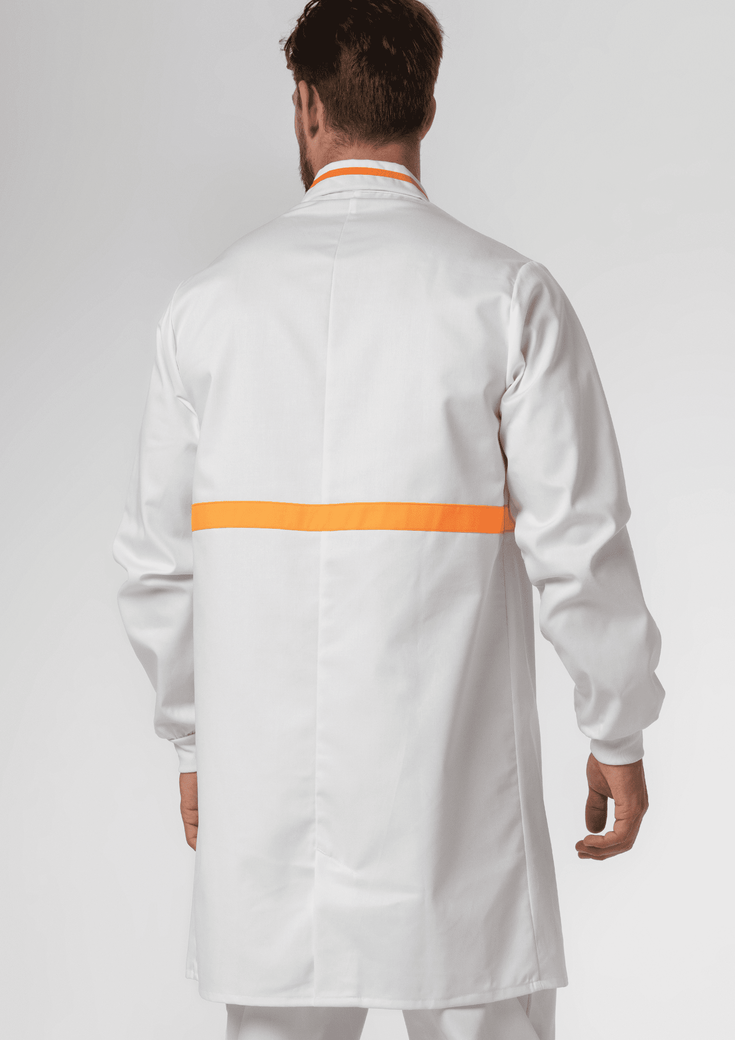 Food Dustcoat With Contrast Trim - white/orange