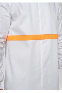 Food Dustcoat With Contrast Trim - white/orange