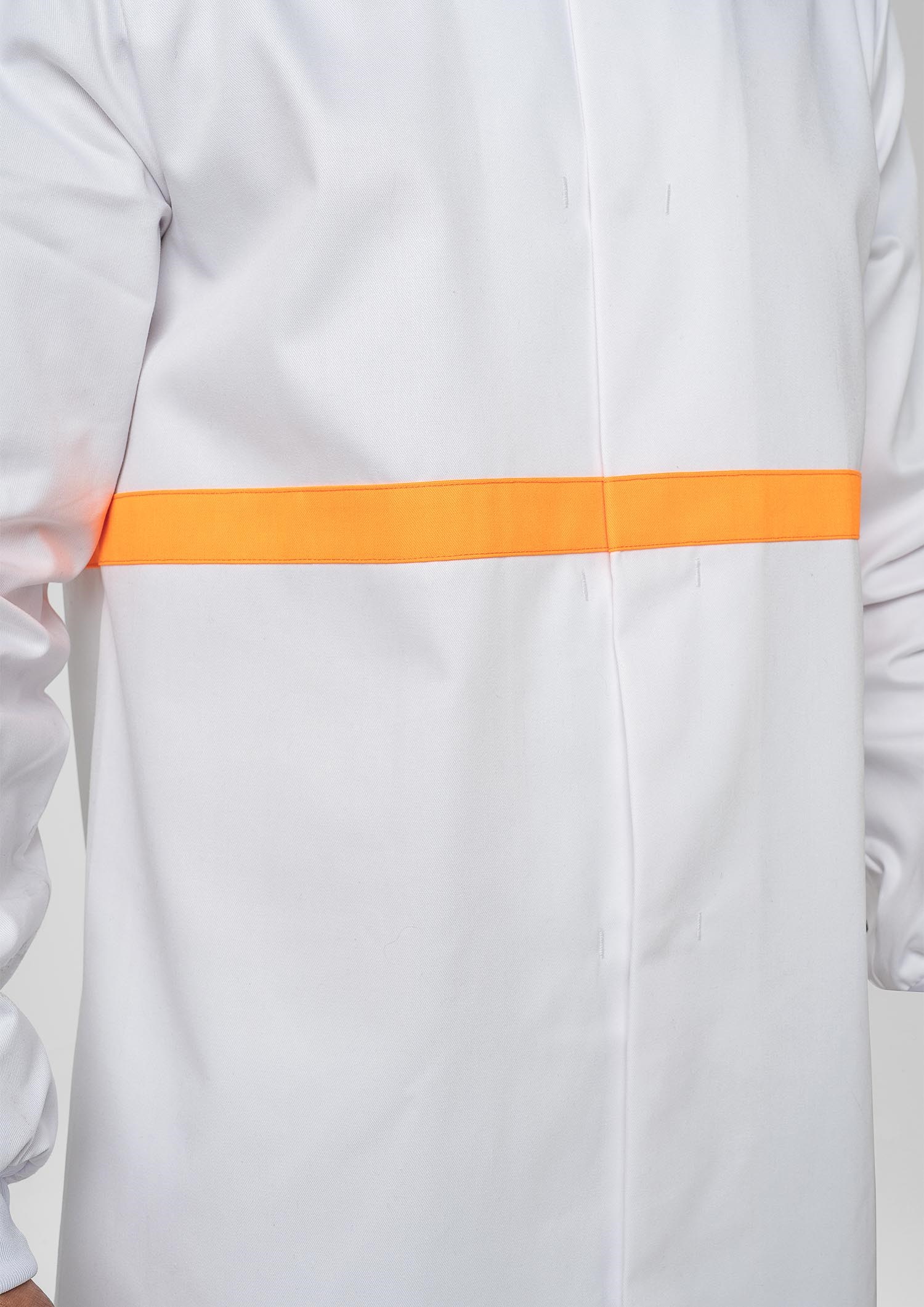 Food Dustcoat With Contrast Trim - white/orange