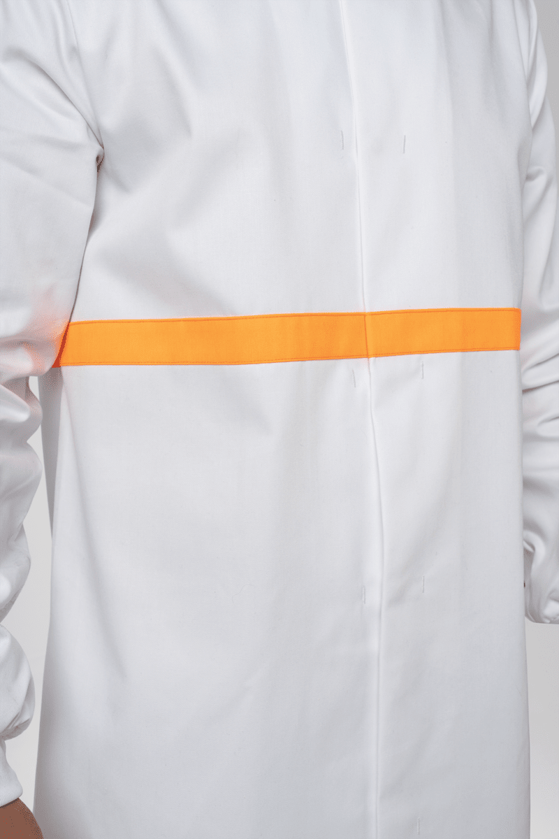 Food Dustcoat With Contrast Trim - white/orange