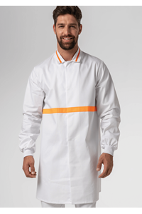 Food Dustcoat With Contrast Trim - white/orange