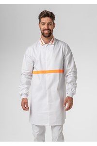 Food Dustcoat With Contrast Trim - white/orange
