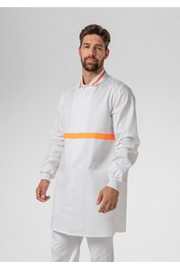 Food Dustcoat With Contrast Trim - white/orange