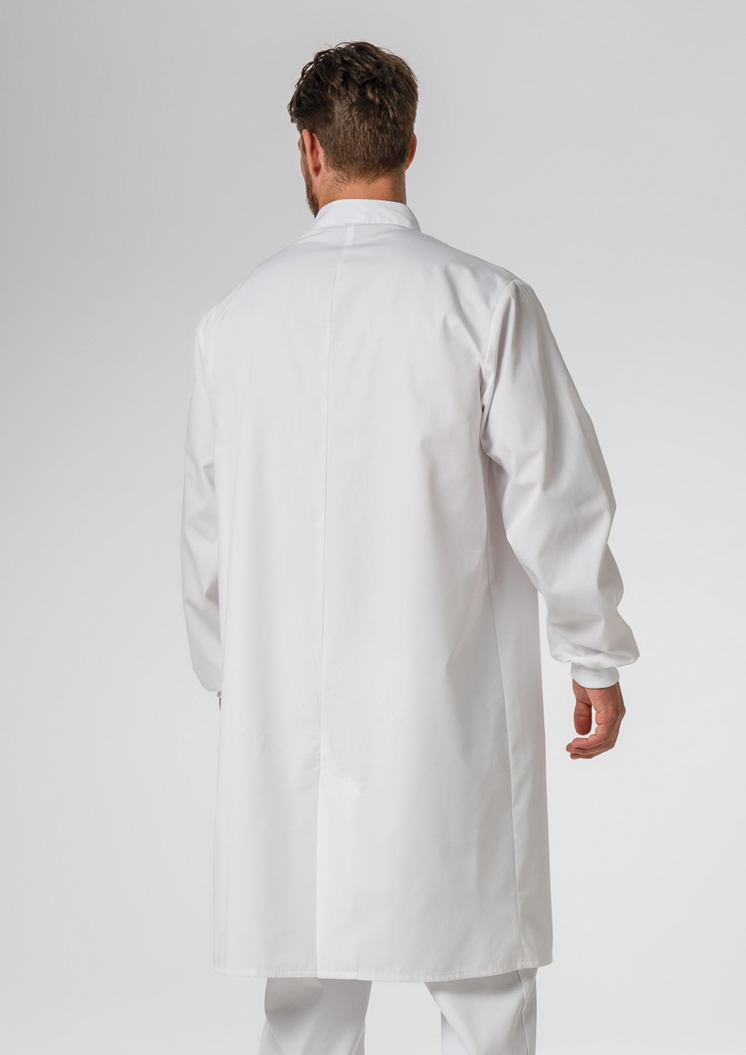 Food Dustcoat With Mandarin Collar - white