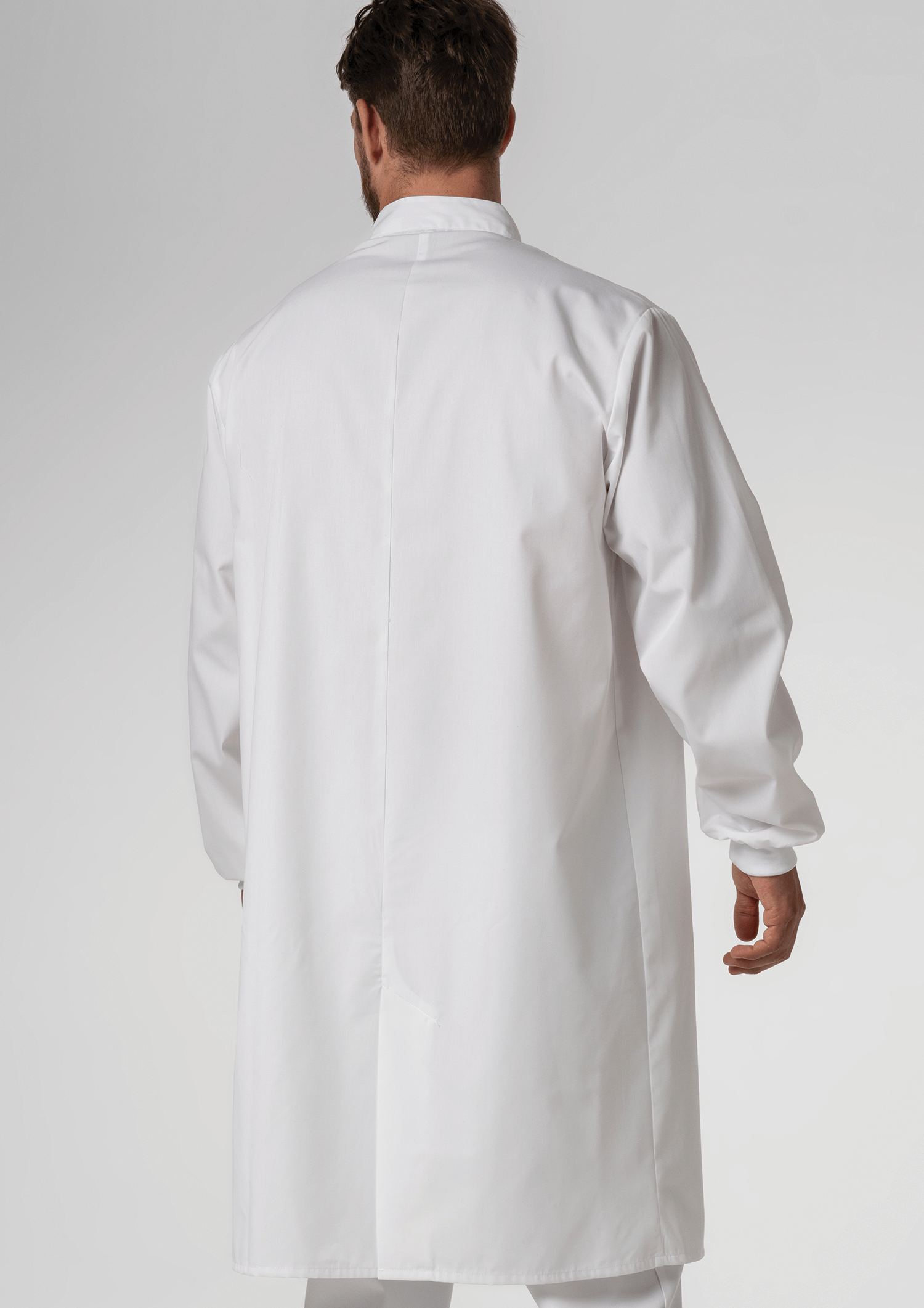 Food Dustcoat With Mandarin Collar - white