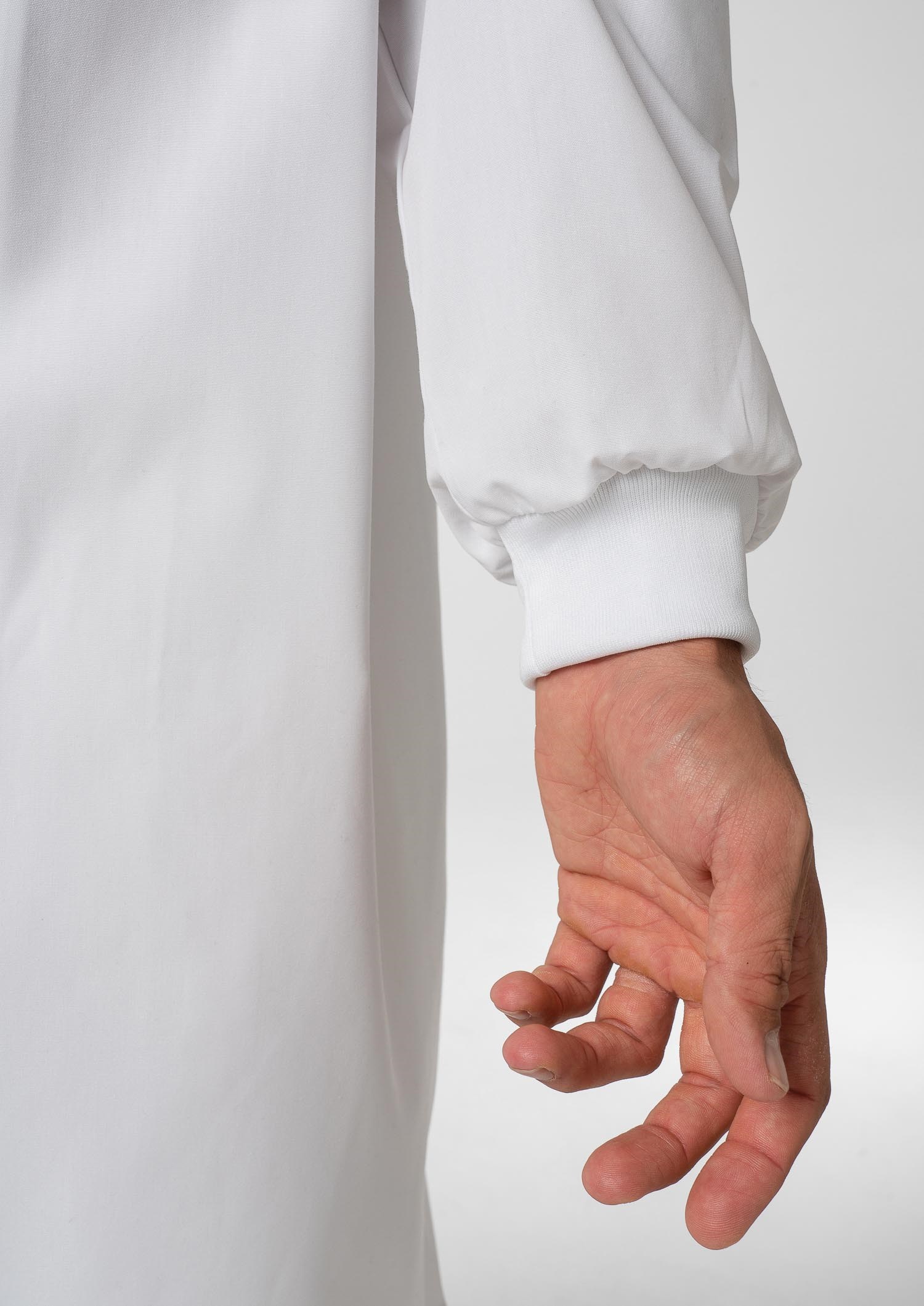 Food Dustcoat With Mandarin Collar - white