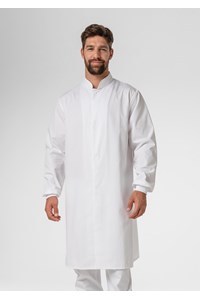 Food Dustcoat With Mandarin Collar - white