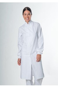 Food Dustcoat With Mandarin Collar - white