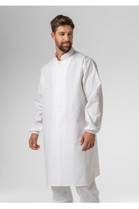 Food Dustcoat With Mandarin Collar - white