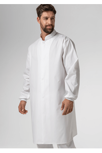 Food Dustcoat With Mandarin Collar - white