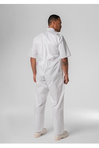 Deane Short Sleeve Zip Overall - white