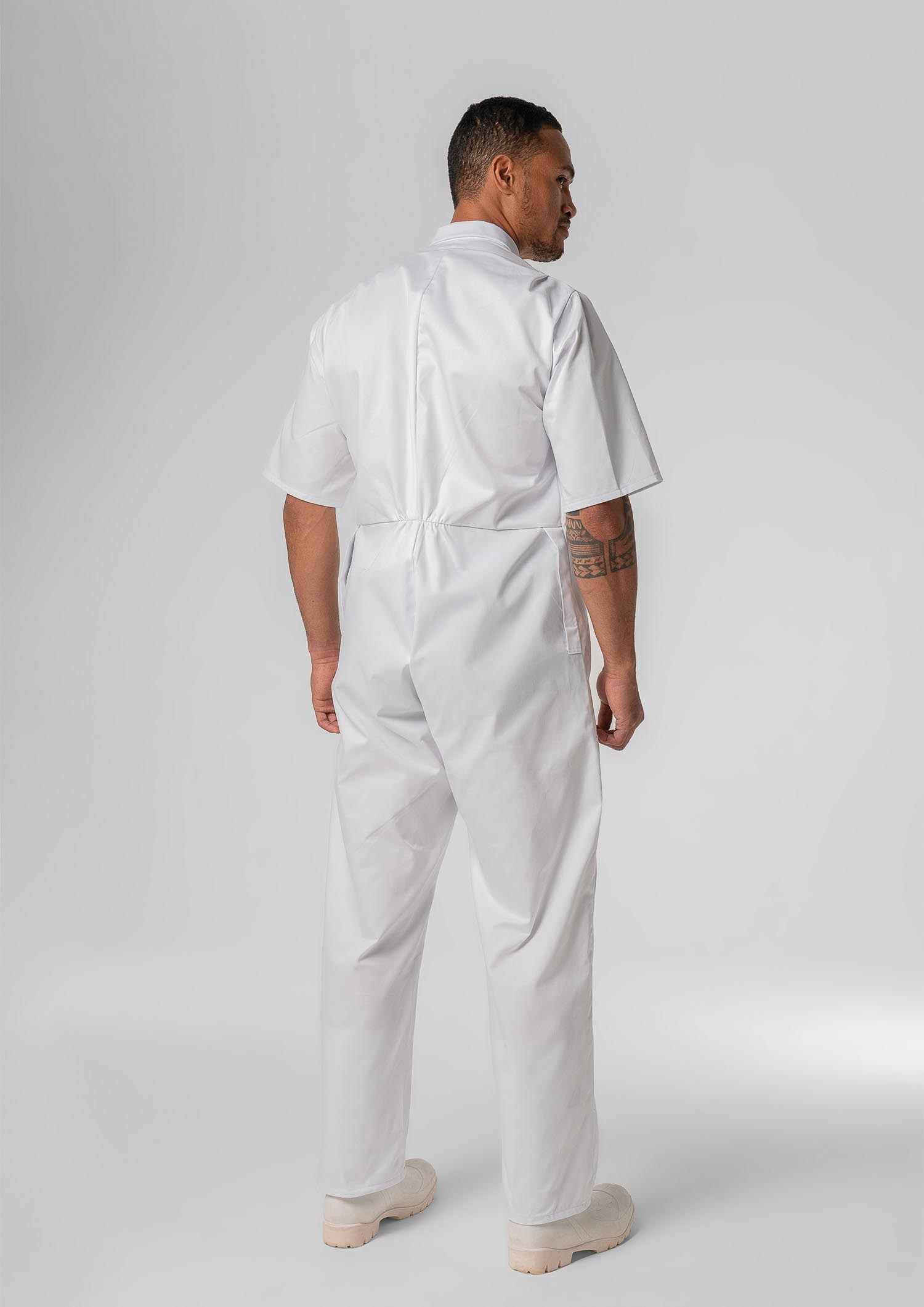Deane Short Sleeve Zip Overall - white