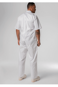 Deane Short Sleeve Zip Overall - white