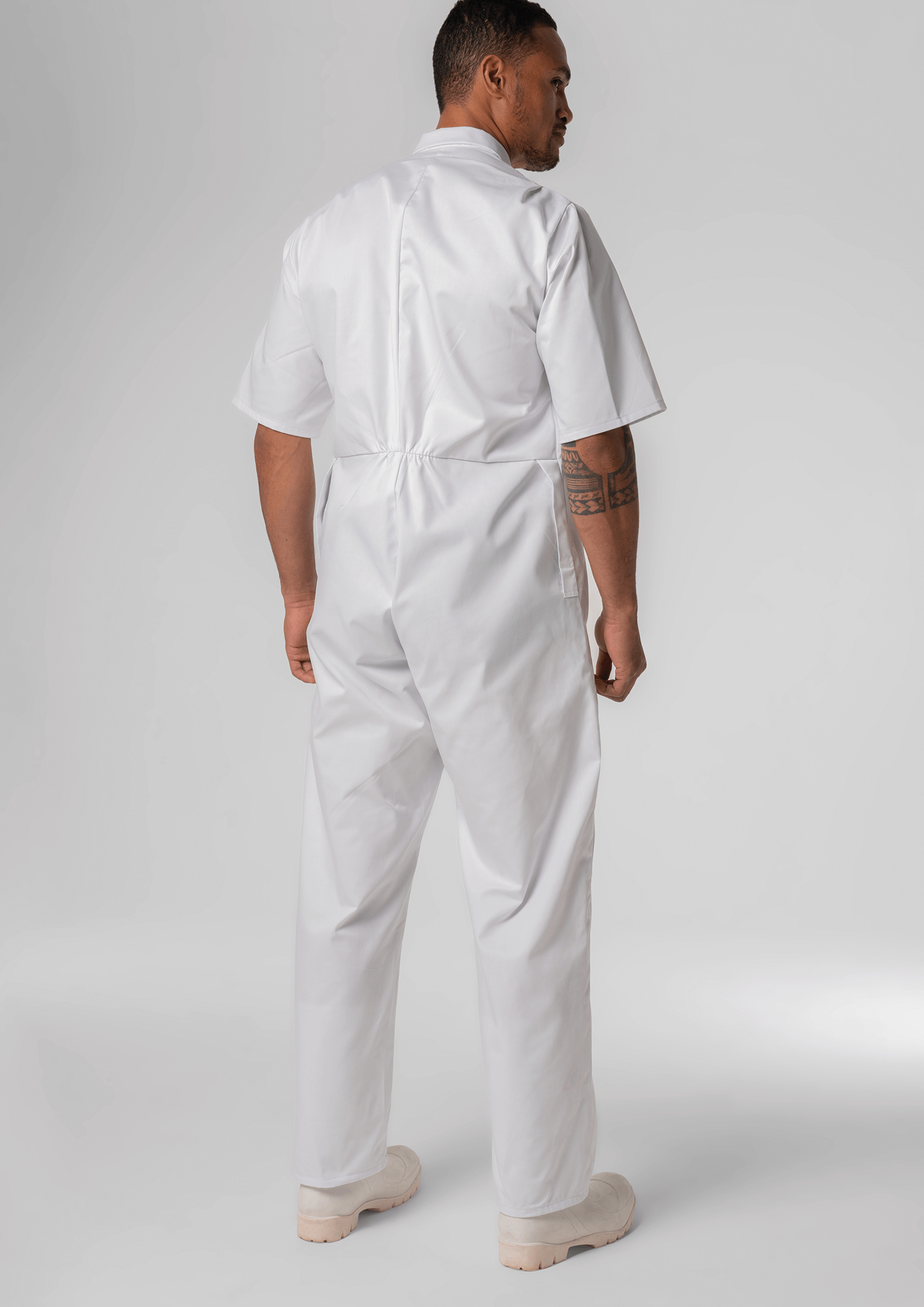 Deane Short Sleeve Zip Overall - white