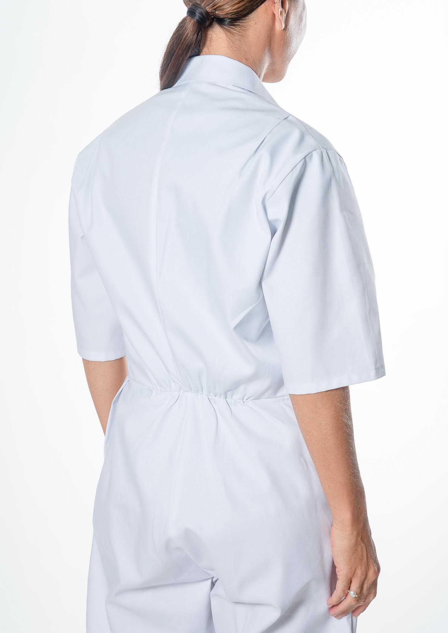 Deane Short Sleeve Zip Overall - white