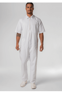 Deane Short Sleeve Zip Overall - white