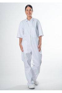 Deane Short Sleeve Zip Overall - white
