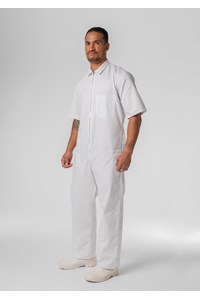 Deane Short Sleeve Zip Overall - white