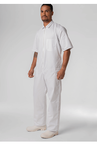 Deane Short Sleeve Zip Overall - white