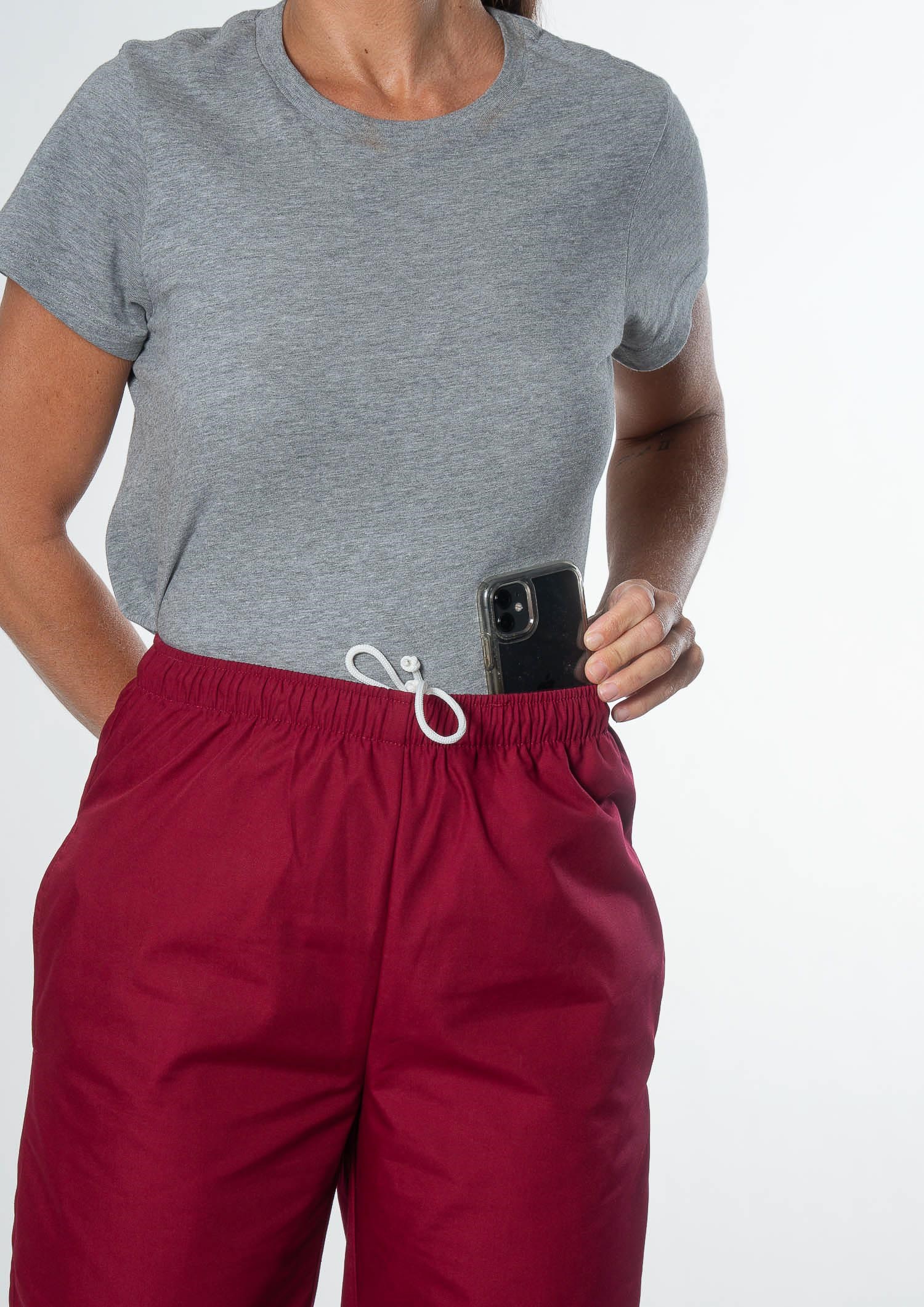 Food Unisex Pant With Pockets - burgundy