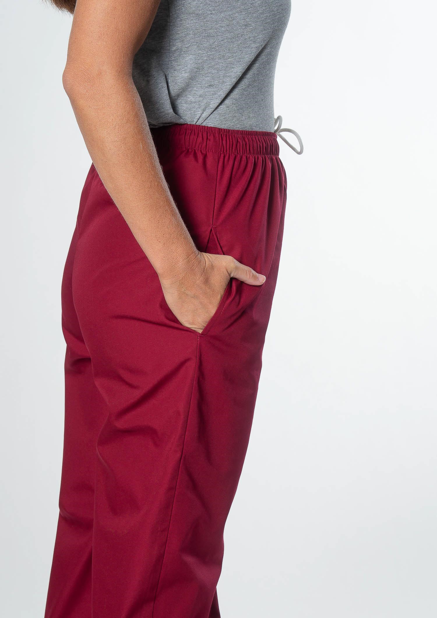Food Unisex Pant With Pockets - burgundy